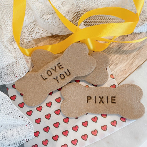 text customizable dog biscuit treats